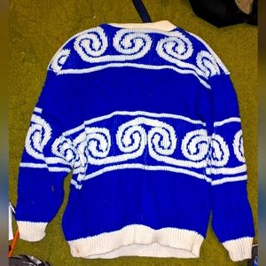 Blue & White Women's Sweater by Beaucoup